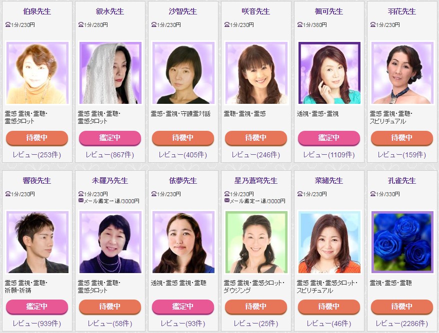 ヴェルニ待機中の占い師