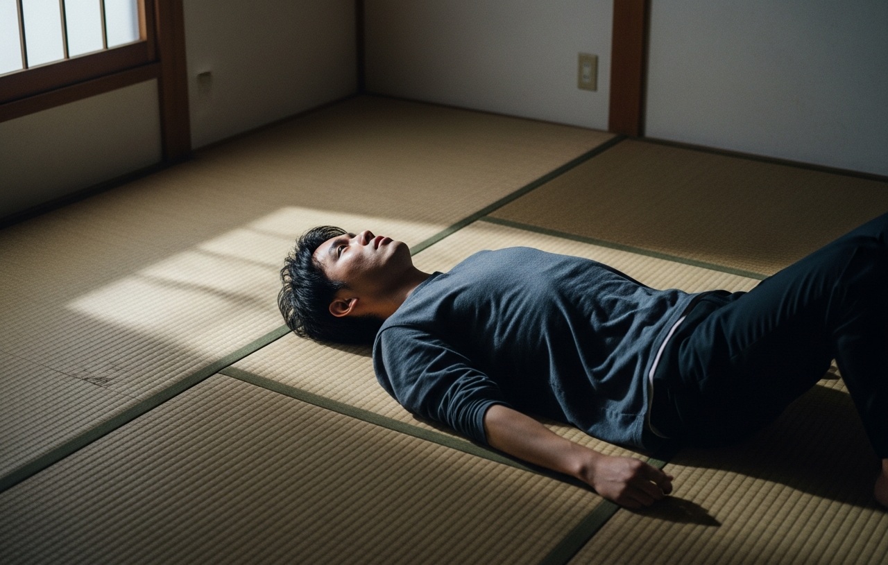 何かを決意した男性