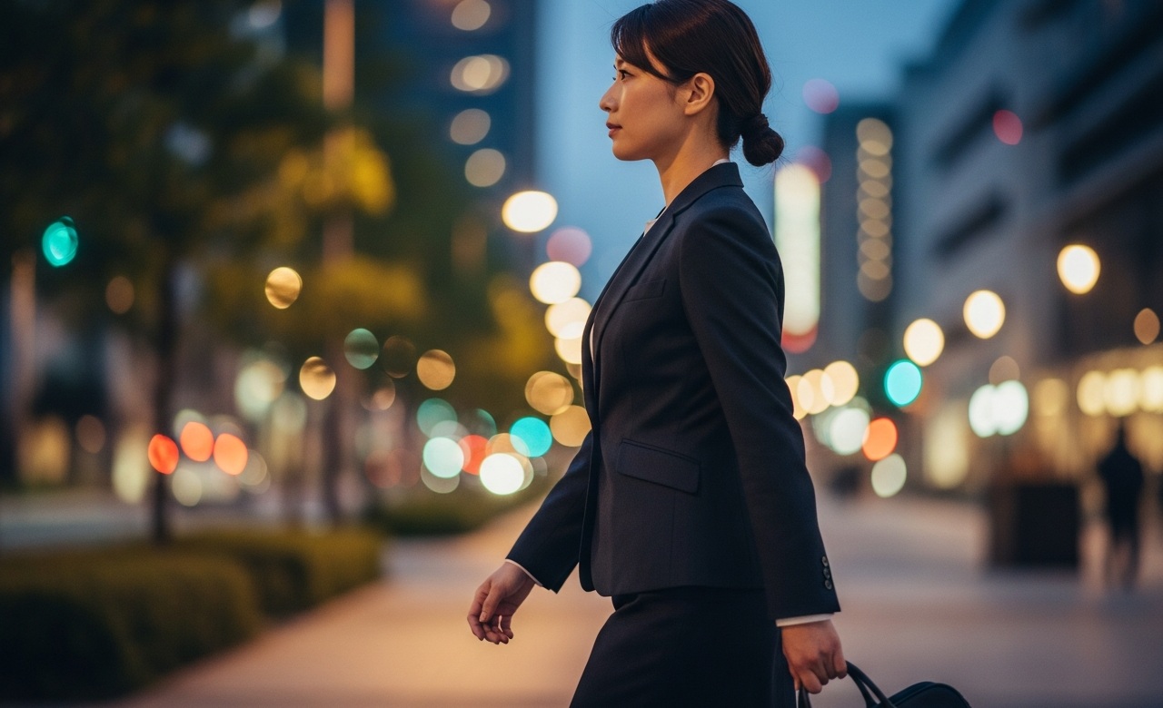 歩き出す女性