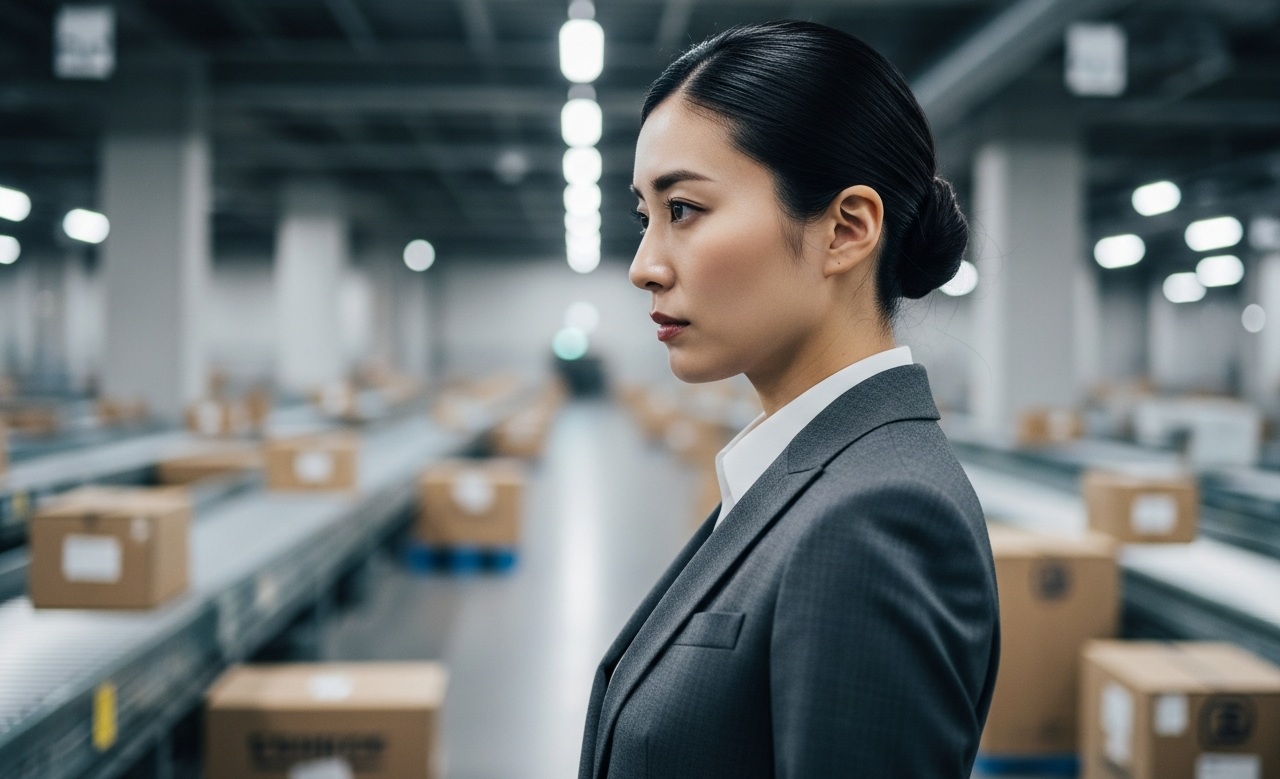 監視する女性社員