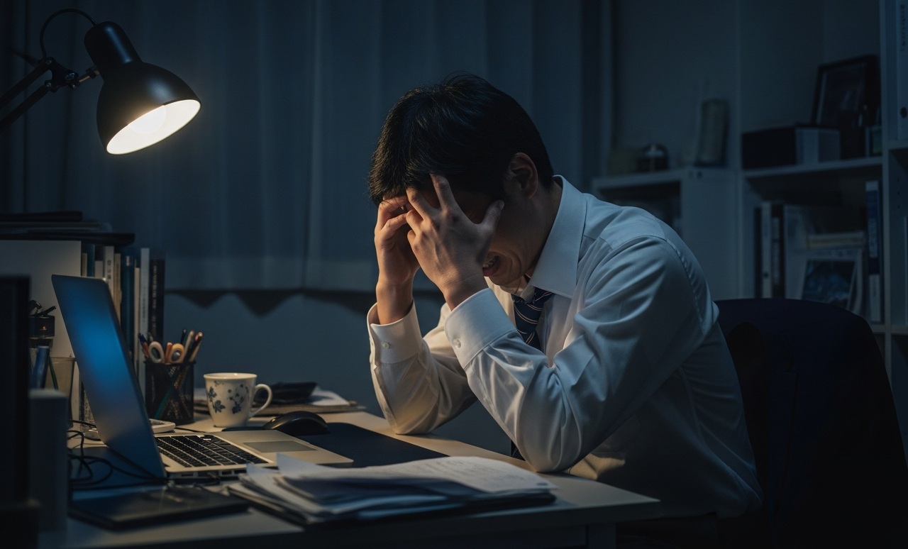 苦悩する男性会社員